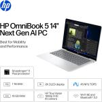 HP OmniBook 5 14 inch OLED Display, Snapdragon X Plus X1P-42-100, 16 GB RAM, 1 TB SSD