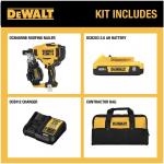 DEWALT 20V MAX Lithium-Ion 15-Degree Electric Cordless Roofing Nailer Kit with 2.0Ah Battery Charger and Bag