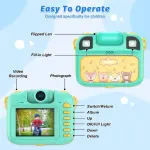 Contixo KC1 Kids' Splash-Proof Camera (Waterproof Case, Silicone Cover) – Green