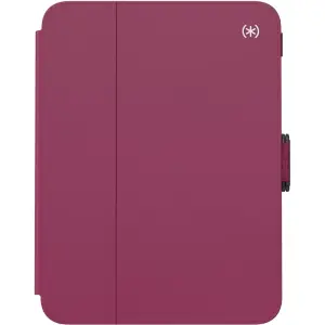 Speck - Balance Folio Case with Microban for Apple iPad mini (A17 Pro) and Apple iPad mini (6th Generation 2021) - Verry Berry Red / Slate Grey
