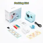 Hunkstar Kids Instant Print Camera with Dual Lens & 32GB Card – Blue