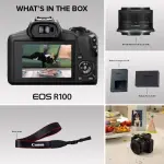 Canon EOS R100 4K Mirrorless Camera with RF-S18-45mm Lens – Black