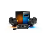 SteelSeries - Arena 9 5.1 Bluetooth Gaming Speakers with RGB Lighting (6 Piece) - Black
