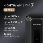 NETGEAR - Nighthawk BE19000 Tri-band Wi-Fi Router - Black (RS700S-100NAS)