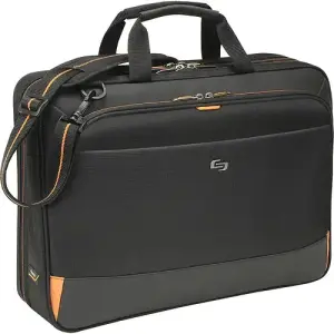 Solo New York Focus 17.3" Laptop Portfolio Briefcase - Black/Orange