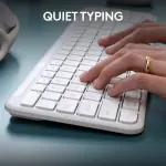 Logitech K950 Signature Slim Wireless Keyboard – Full-Size, Quiet Typing, Off-White
