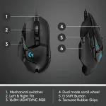 Logitech G502 HERO Wired Optical Gaming Mouse with RGB – Black