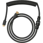 Glorious - Coiled USB-C Artisan Braided Keyboard Cable for Mechanical Gaming Keyboards - Phantom Black (GLO-KB-ACC-CBL-COIL-PBLK)