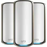 NETGEAR - Orbi 970 Series BE27000 Quad-Band Mesh Wi-Fi 7 System (3-pack) - White (RBE973S-100NAS)