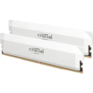 Crucial - Pro OC Gaming 32GB (2x16GB) DDR5 6400MHz C38 UDIMM Intel XMP 3.0 & AMD EXPO Desktop Memory - White (CP2K16G64C38U5W)