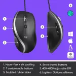 Logitech M500s Advanced Wired Optical Mouse - Black