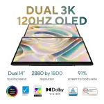 ASUS - Zenbook Duo Dual 14" 3K OLED Touch Laptop - Evo Intel Core Ultra 9 285H - Inkwell Gray (UX8406CA-PS99T)