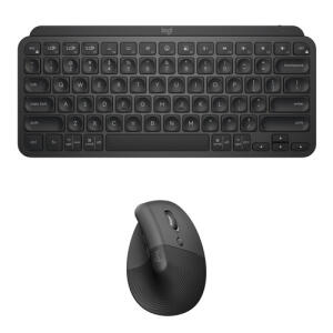 Logitech Wireless MX Keys Mini Keyboard & Lift Vertical Ergonomic Mouse Creative Kit (Black)