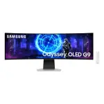 Samsung - 49" Odyssey QD-OLED G9 Curved Dual-QHD 240Hz FreeSync Prem Pro and G-Sync Compatible Smart Glare Free Gaming Monitor - SILVER
