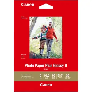 Canon - PP-301 Glossy Photo Plus II 5.12" x 7.1" 20-Count Paper - white (1432C0020)
