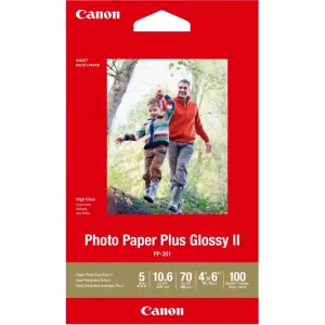 Canon - PP-301 Photo Plus II High-Glossy Photo 3.95" x 5.9" 100-Count Paper - white (1432C006)