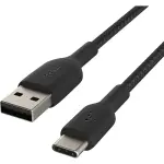 Belkin - BoostCharge Braided USB-C to USB-A Cable 6.6ft - Black (CAB002bt2MBK)