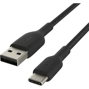 Belkin - BoostCharge Braided USB-C to USB-A Cable 6.6ft - Black (CAB002bt2MBK)