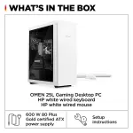 HP OMEN - 25L Gaming Desktop - Intel Core i7-14700F - NVIDIA GeForce RTX 4060 Ti - Snow White (GT15-2194)
