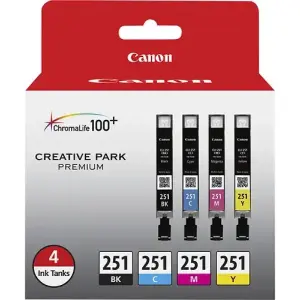 Canon - 251 4-Pack Standard Capacity Ink Cartridges - Photo Black/Cyan/Magenta/Yellow (6513B004)