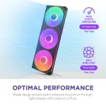 NZXT - F360 RGB Core - 360mm Single-Frame Case Fan Unit with 3 x 120mm RGB Fans and Fluid Dynamic Bearings - Black (RF-U36HF-B1)