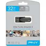 PNY Elite Turbo Attache 4 32GB USB 3.2 Flash Drive – Black