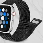 Insignia™ - Stainless Steel Mesh Band for Apple Watch 44mm, 45mm, 46mm Series 10, 49mm, SE, Ultra and Ultra 2 49mm - Black (NS-AWB45BMB2)