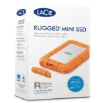 LaCie Rugged Mini SSD 1TB Solid State Drive - USB 3.2 Gen 2x2, - Silver and Orange (STMF1000400)