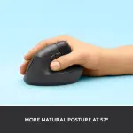 Logitech Lift Vertical Ergonomic Wireless Mouse - Graphite