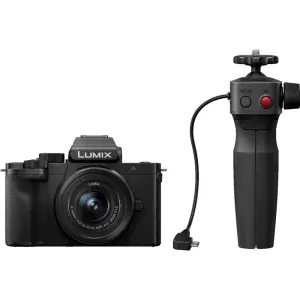 Panasonic LUMIX G100 4K Mirrorless Vlogging Kit (12-32mm, Tripod Grip) – Black