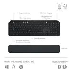 Logitech MX Keys S Combo Wireless Keyboard & Mouse with Palm Rest - Black