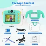 Contixo KC1 Kids' Splash-Proof Camera (Waterproof Case, Silicone Cover) – Green