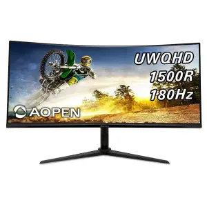 Acer - AOPEN 34\" VA LED QHD 180Hz 1ms FreeSync Premium Gaming Monitor (HDMI) - Black (34HC5CU S3biiphx)