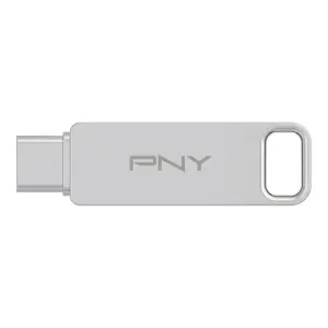 PNY 128GB DUO LINK USB 3.2 Type-C Dual Flash Drive – Silver