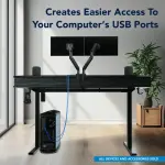 HUANUO - Dual Monitor Desk Mount with Gas Spring Arms - Black