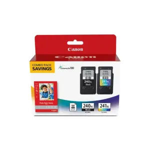 Canon PG-240XL/CL-241XL High-Yield Ink & Photo Paper Combo – Black/Color