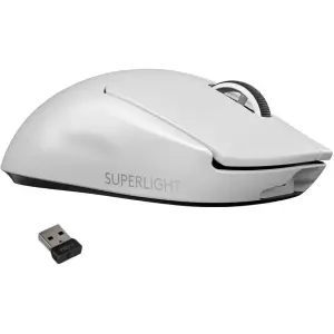 Logitech PRO X SUPERLIGHT Wireless Gaming Mouse – HERO 25K Sensor, White