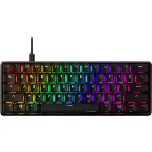 HyperX - Alloy Origins 60% Wired Mechanical Linear Red Switch Gaming Keyboard and RGB Back Lighting - Black
