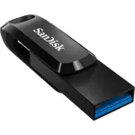 SanDisk 256GB Dual USB-A/USB-C Flash Drive – Black