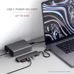 Satechi - Slim Multiport USB-C Hub - Ethernet, 4K HDMI, 60W USB-C PD Charging, 2 USB-A, SD/Micro Card Readers - Space Gray (ST-UCSMA3M)