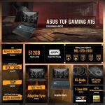 ASUS TUF A15 Gaming Laptop – 15.6" FHD 144Hz, RTX 3050, Ryzen 7 7435HS, 8GB DDR5, 512GB SSD, Wi-Fi 6, Windows 11.