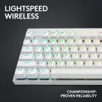 Logitech PRO X TKL LIGHTSPEED Wireless Gaming Keyboard with RGB - White