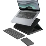 Logitech - Casa Pop-Up Desk Work From Home Kit Compact Wireless Keyboard, Touchpad and Laptop Stand - Classic Chic (920-011236)