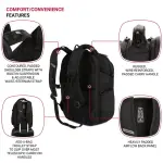 SwissGear Commander USB ScanSmart Laptop Backpack – Black