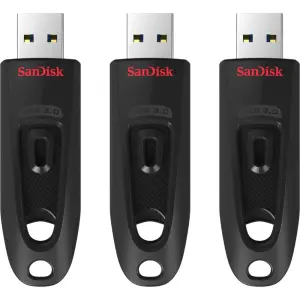 SanDisk - Ultra 32GB USB 3.0 Flash Drive with Hardware Encryption (3-Pack) - Black