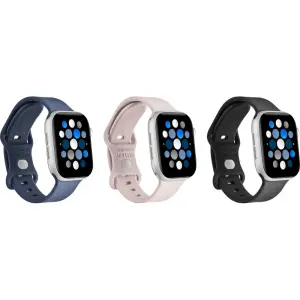 Silicone Band for Apple Watch® - Navy Blue, Pink and Black (BE-AWB41SIL3BP)