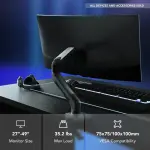 HUANUO - Black Single Gaming Monitor Desk Mount with Mechanical Spring Arm