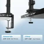 HUANUO Triple Monitor Desk Mount - Black