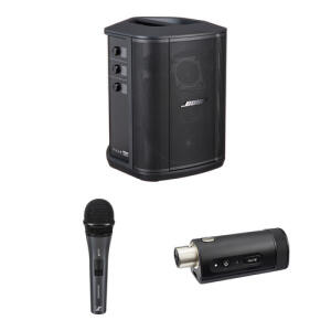 Bose S1 Pro+ Wireless PA System Kit with Sennheiser Handheld Mic and Mic Transmitter