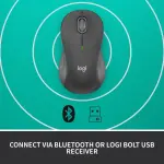 Logitech Signature M550 L Bluetooth Optical Mouse with Silent Clicks – Graphite